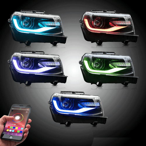 LED DRL Headlights Projector RGB Front Lamp For 2014 2015 Chevy Chevrolet Camaro - Bild 3 von 11