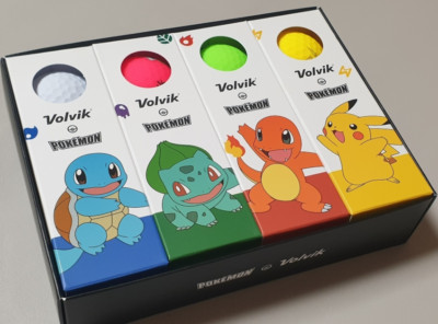 POKEMON Volvik Golf Balls Vivid AAA Four Poke'mon Friends One Dozen