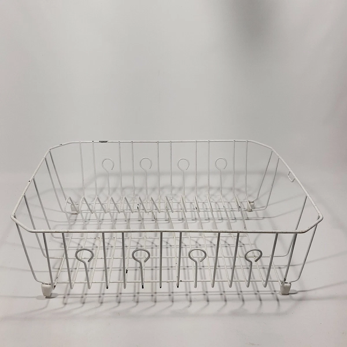 Vintage Rubbermaid white Coated Wire Dish Drainer Drying Rack 18 x 14 x 6