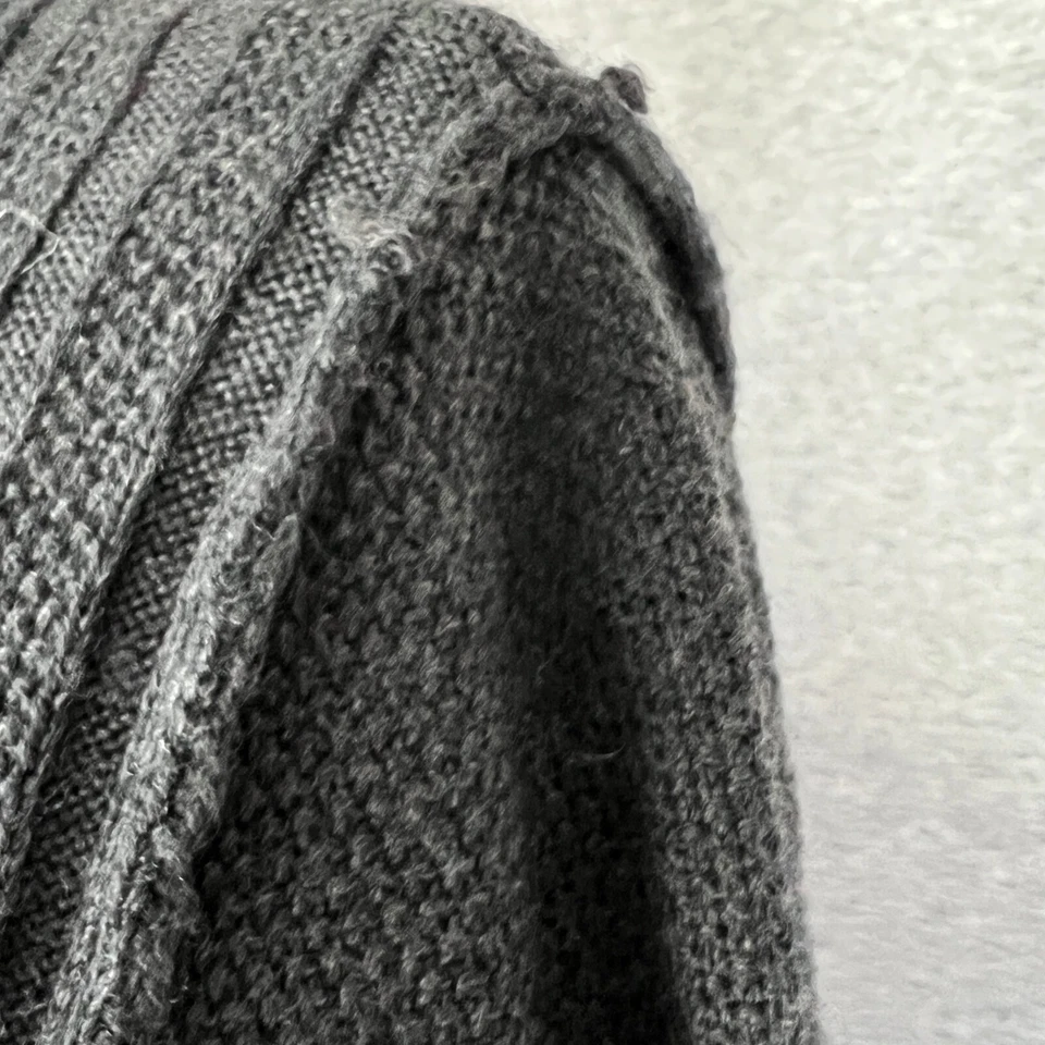 Cárdigan suéter Tahari para mujer extra grande gris mezcla de lana merino tejido palanca Foto 3 de 4