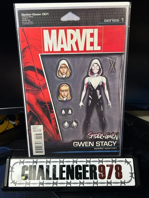 SPIDER-GWEN #1 John Tyler Christopher SIGNED w/ COA - Action Figure Var.