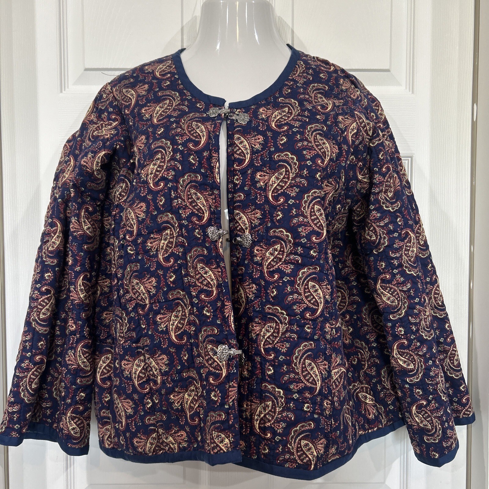 Handmade Reversible Patchwork & Paisley Quilted C… - image 1