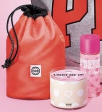 Victoria's Secret PINK Fresh  Clean Mist / Candle / Drawstring Pouch Set
