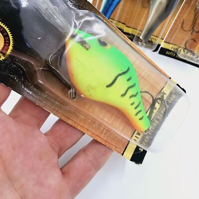 Leurre De Pêche Vintage Poe's 400 Shad – Jaune/Orange – Crankbait En Bois Pour Bass