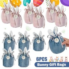 Rabbit Bunny Ears Velvet Candy Bag Wedding Easter Decor Gift Bags With Pearl&TAG
