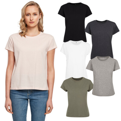 Build your Brand Ladies Box Tee Damen T-Shirt Jersey Baumwolle bedruckbar Neu