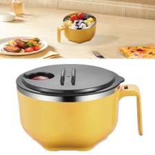 Stainless Steel Instant Noodle Bowl Double Layer Insulated W/Lid Durable Drainag