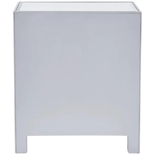 Elegant Decor Reflexion 1 Door Mirrored Nightstand in Antique Silver - Picture 6 of 11