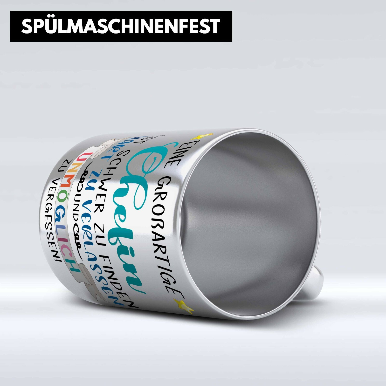 Trendation Chefin Abschiedsgeschenk Tasse – „Grossartige Chefin“ Spruch, Beidseitig Bedruckt | Spülmaschinenfest & In Deutschland Handbedruckt