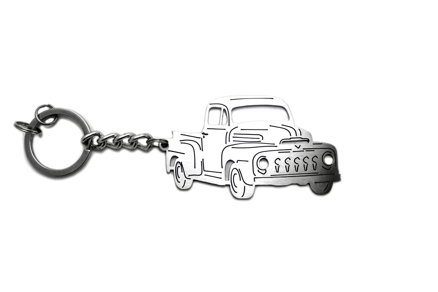 Stainless Steel Keychain Laser Cut Car Body Design Key Ring Fit Ford F1
