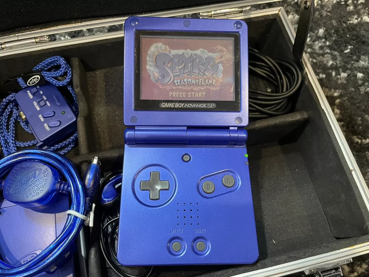 GAMEBOY ADVANCE SP Blue Nintendo w/Genuine Charger Tested GBA Game