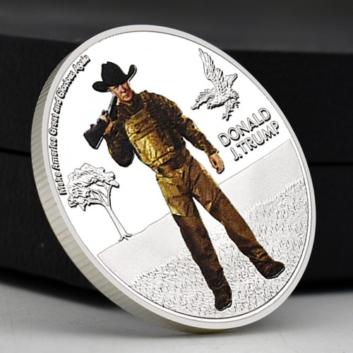 Donald Trump Gedenkmedaille US Präsident versilbert Challenge Coin - Bild 8 von 12