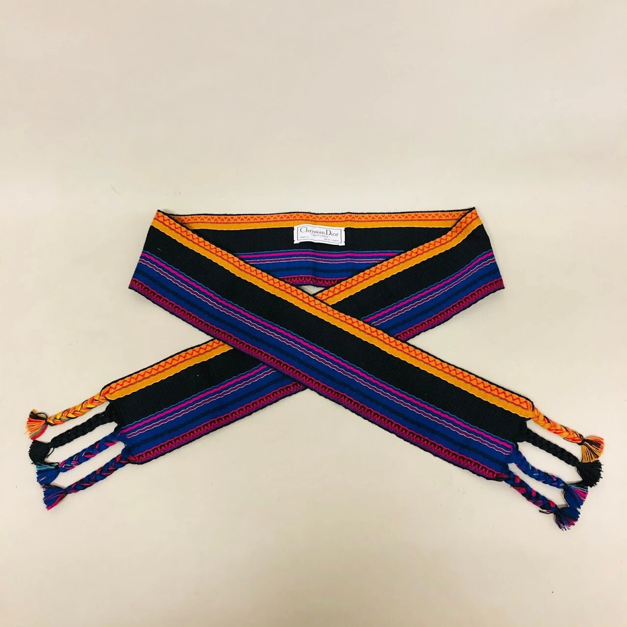 CEINTURE AUTO ATTACHE VINTAGE authentique CHRISTIAN DIOR pré aimée CEINTURE tissée à la main