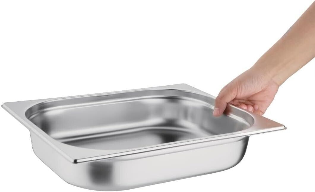 Vogue K927 Stainless Steel 1/2 Gastronorm Pan 65mm Deep @Next Day Delivery
