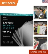 Protective 200 Count Vinyl Record Sleeves - Acid-Free  Anti-Static 3 Mil Thick