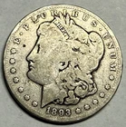 1893-CC Carson City Morgan silver dollar. Solid-rimmed Good-VG. #mor1