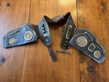 Vintage LONE RANGER Black Leather Double Toy Gun Holster