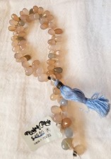 CHALCEDONY Blue Blush Dyed BRIOLETTE FACETEDBE 8.5" BEAD STRANDS