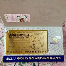 ANA Pok mon Jet Gold Boarding Pass Mew With Backing Card