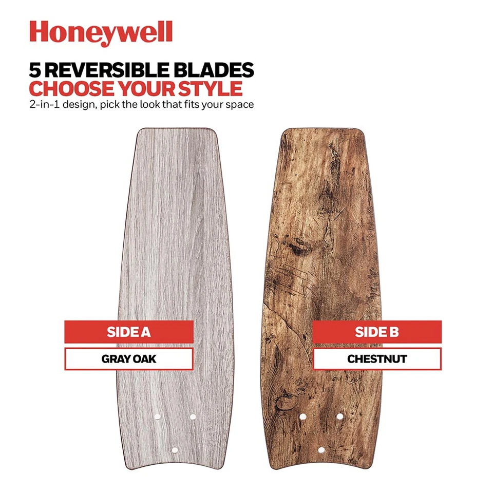 Honeywell Carmel Ceiling Fan, Quiet Motor and Remote Control, 48" (Open Box) - Image 3 of 4