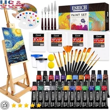Acrylic Painting Set 60PCS Art Supplies Brushes Palette Easel Canvas Gift Pack