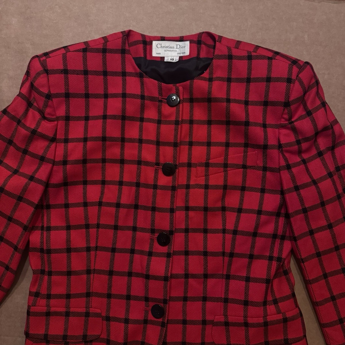 【良品】Christian Dior チェック柄ジャケット レッド M s-l1200.jpg