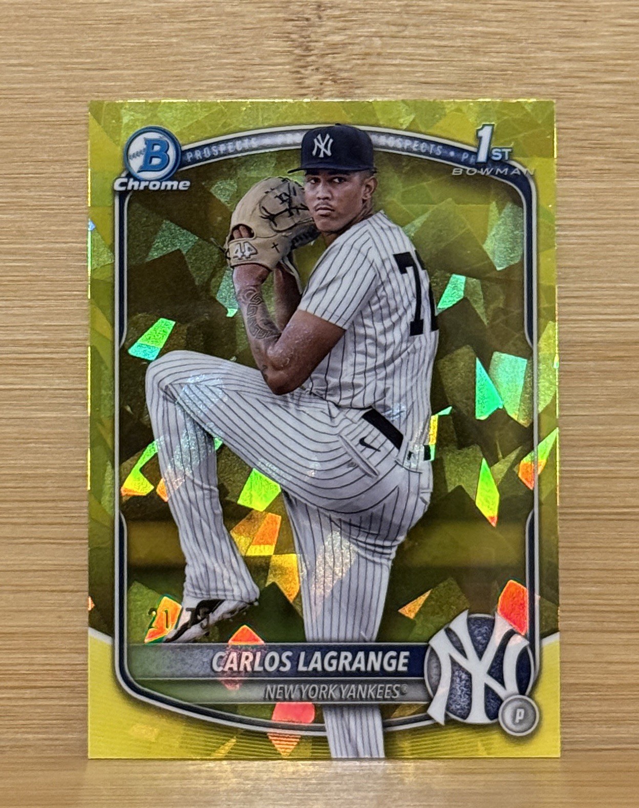 CARLOS LAGRANGE 2025 BOWMAN CHROME 1ST SAPPHIRE YELLOW REFRACTOR /75