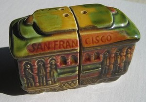 San Francisco Trolley; Vintage Salt and Pepper Collectible; Made in Japan; SNCO