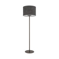 Stehleuchte Wohnzimmer Stahl Stoff Schwarz E27 B:46 Cm Modern Schirm Standlampe