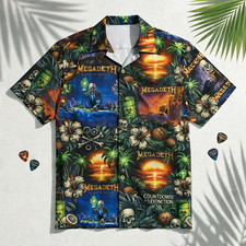 Megadeth Music Rust in Peace x Countdown to Extinction 1990s Era Hawaiian Shirt