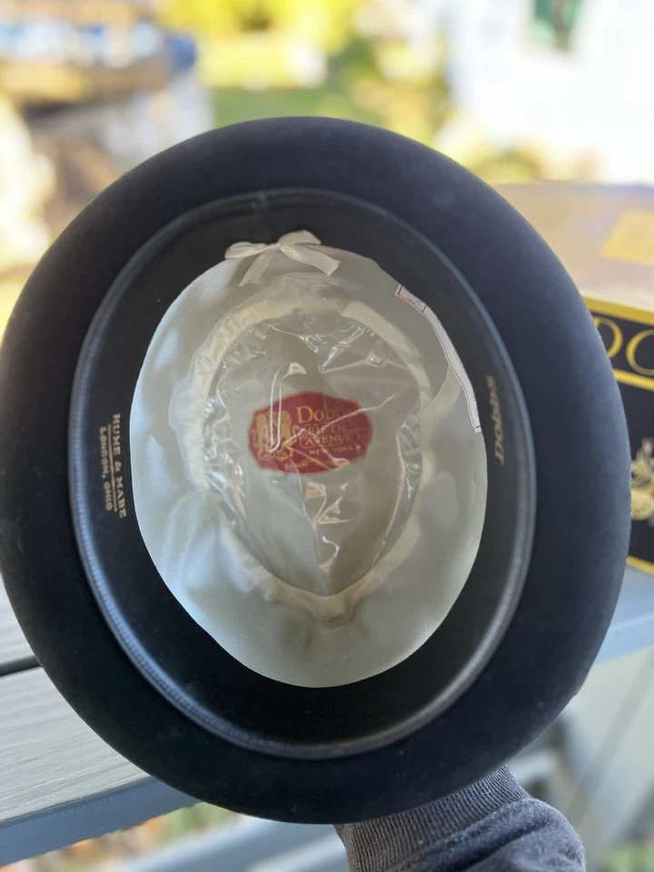 Sombrero Dobbs Fifth Avenue Fedora Vintage 7 1/8 con caja de sombreros Foto 4 de 4