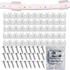50 Pack LED Strip Light Clips With Screws Neon lamp Mounting Fixing Bracket Clam