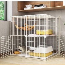 Cat Cage Indoor DIY Cat Playpen Detachable Metal Wire Kennels Indoor Cat Encl...