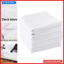 Men's Handkerchiefs 100 Cotton White 12 Pack 16 Inch Soft Hankies Wedding Gift