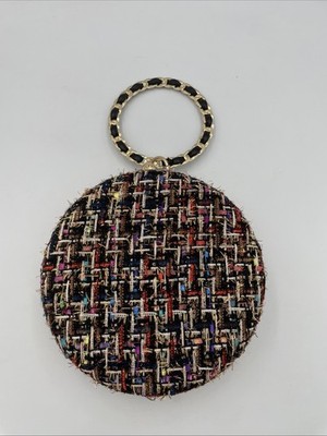 Alessia Tweed Circle Clutch / Round Bag Listing Brand New T3