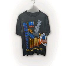 Vintage 90s Salem Pittsburgh Penguins Stanley Cup AOP Shirt USA Made Men's Large