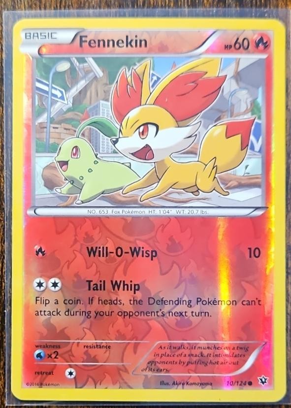 2016 Pokemon Gaming XY Fates Collide Fennekin Reverse Holo #10/124