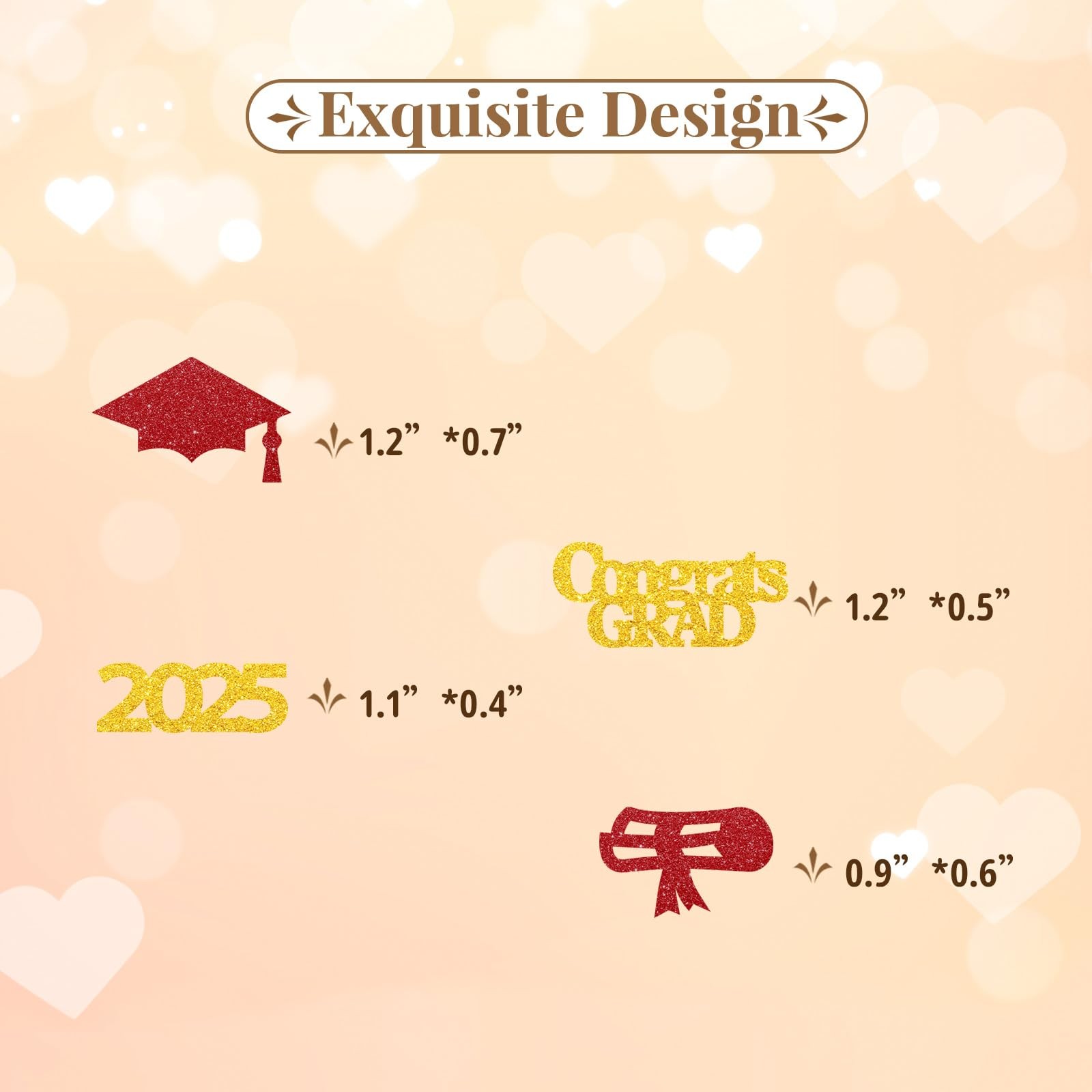 120 PCS Congrats Grad Confetti 2025 Graduation Class Of 2025 Paper Scatter