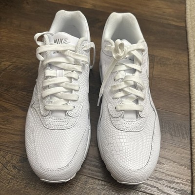 Nike Air Max 1 PRM Triple White Snakeskin Pure Platinum HV1211-100 sz 10Men's