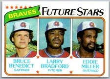 1980 Topps #675 Future Stars (Bruce Benedict / Larry Bradford / Eddie Miller)