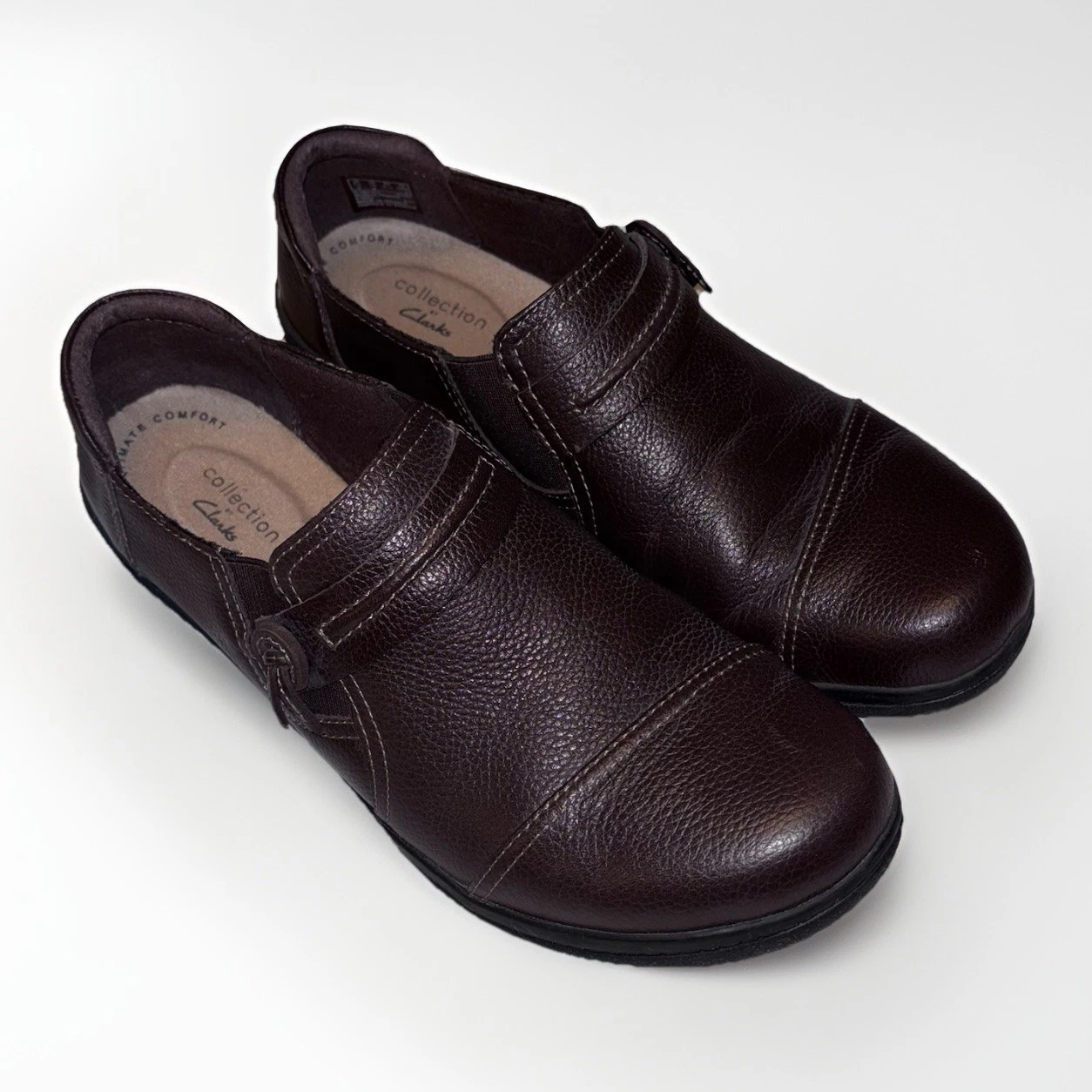 Mocassino donna Clarks Collection Cheyn Madi taglia 10 pelle marrone slip on