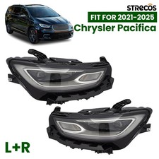 Full LED Headlight For 2021-2025 Chrysler Pacifica w/ Bulbs Left+Right Pair