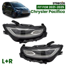 Full LED Headlight For 2021-2025 Chrysler Pacifica w/ Bulbs Left+Right Pair