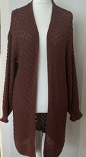 Mango Chocolate Brown Knitted Long Cardigan Size M/L BNWT