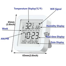 Smart Thermometer Hygrometer Wi-Fi Temperature Humidity Sensor For Alexa/Google