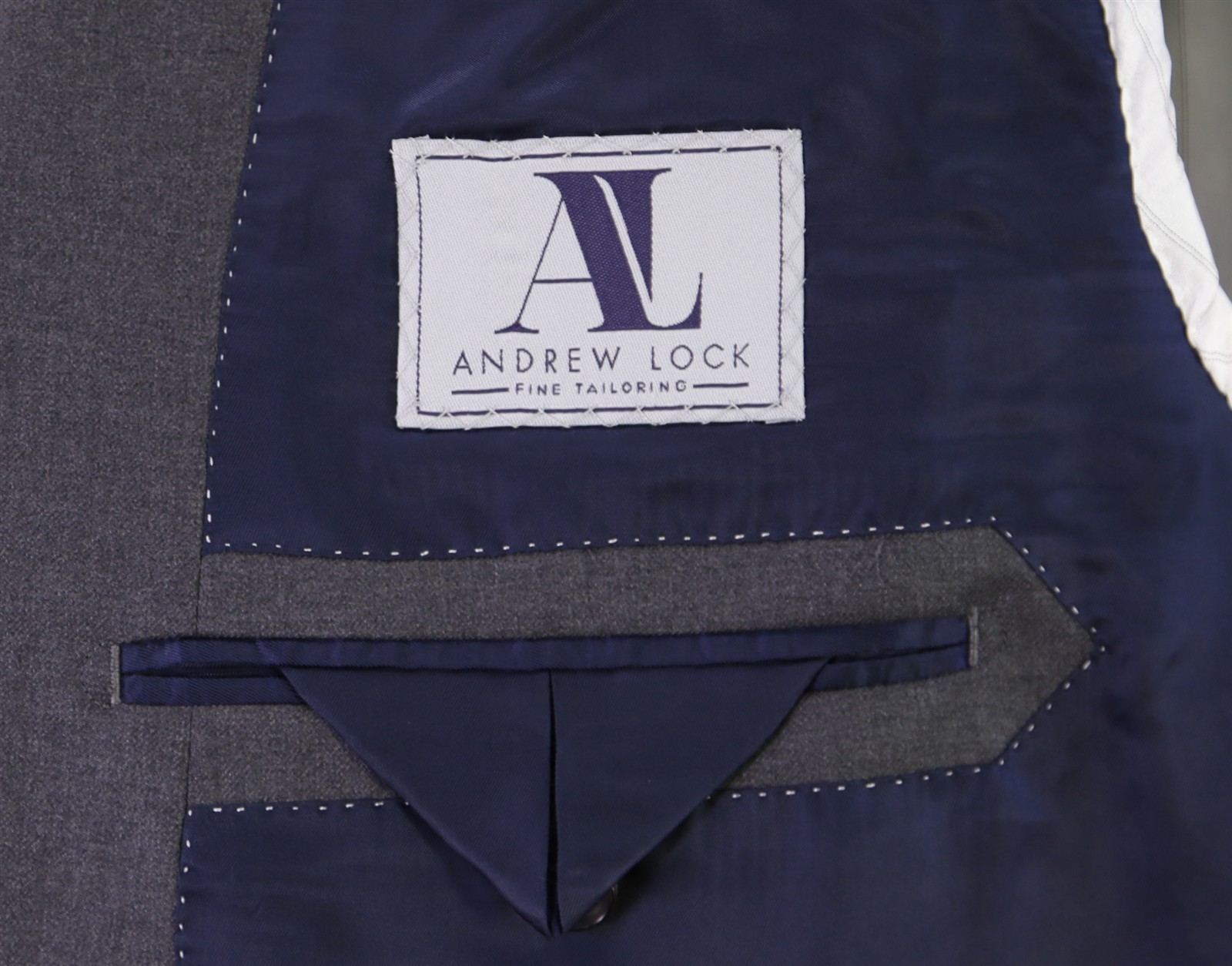 Andrew Lock Custom Tailored Solid Gray 2-Btn Supe… - image 9