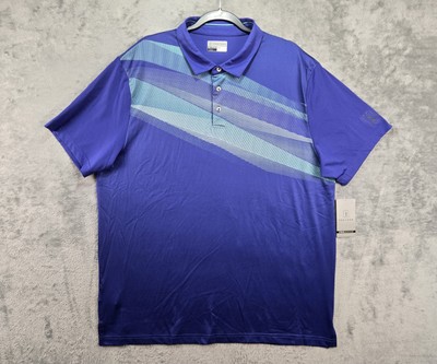 PGA Tour Pro Series Men's 2XL Short Sleeve Textured Performance Polo Shirt Blue