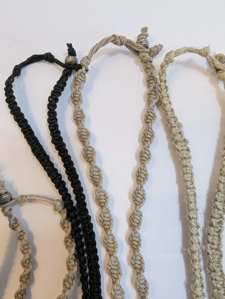 Lote De 9 Collares Varios Cáñamo Casero Boho Hippie Foto 4 de 4
