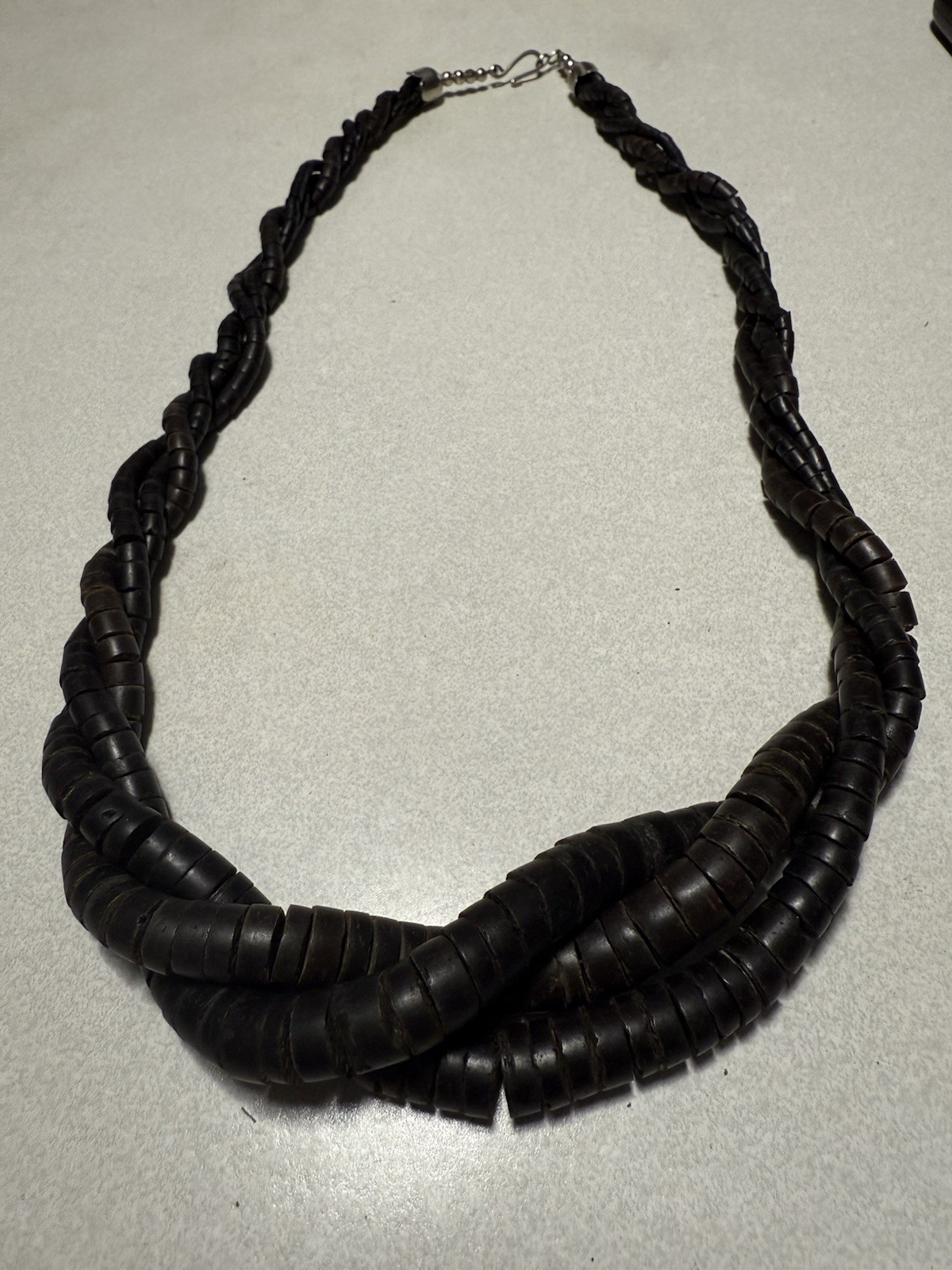 Black Shell  Twisted Statement Necklace bohemian,… - image 1