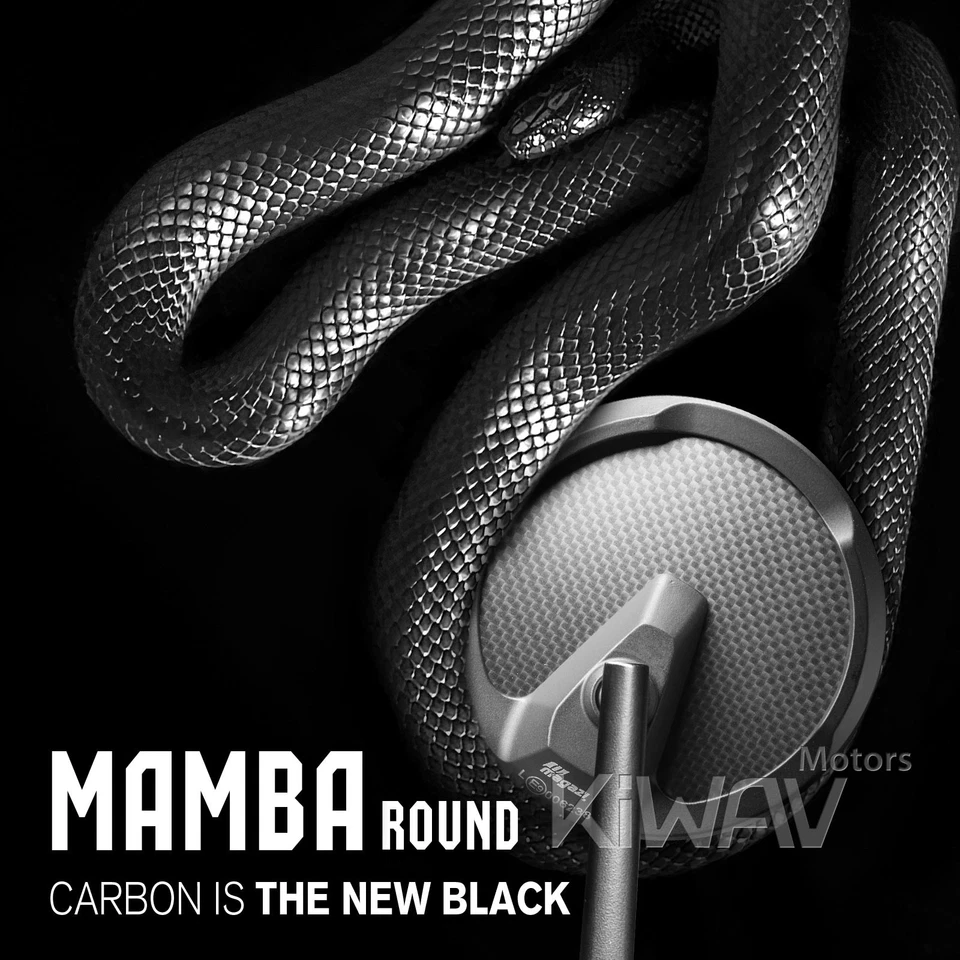 Carenado Espejos Redondos Mamba Mat Fibra de Carbono Ajustable para Suzuki GSX-R GSF Foto 3 de 4